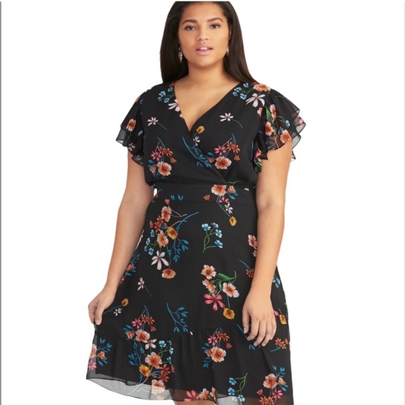 RACHEL Rachel Roy Floral Ruffle Chiffon Mini Dress - Picture 1 of 9
